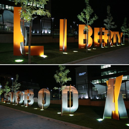 10'-tall Typographical Sculpture